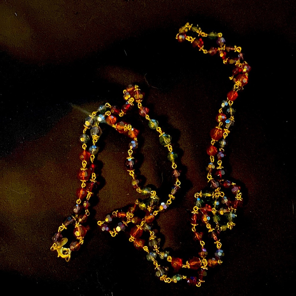 Joan Rivers Multi colored beaded necklace 30”